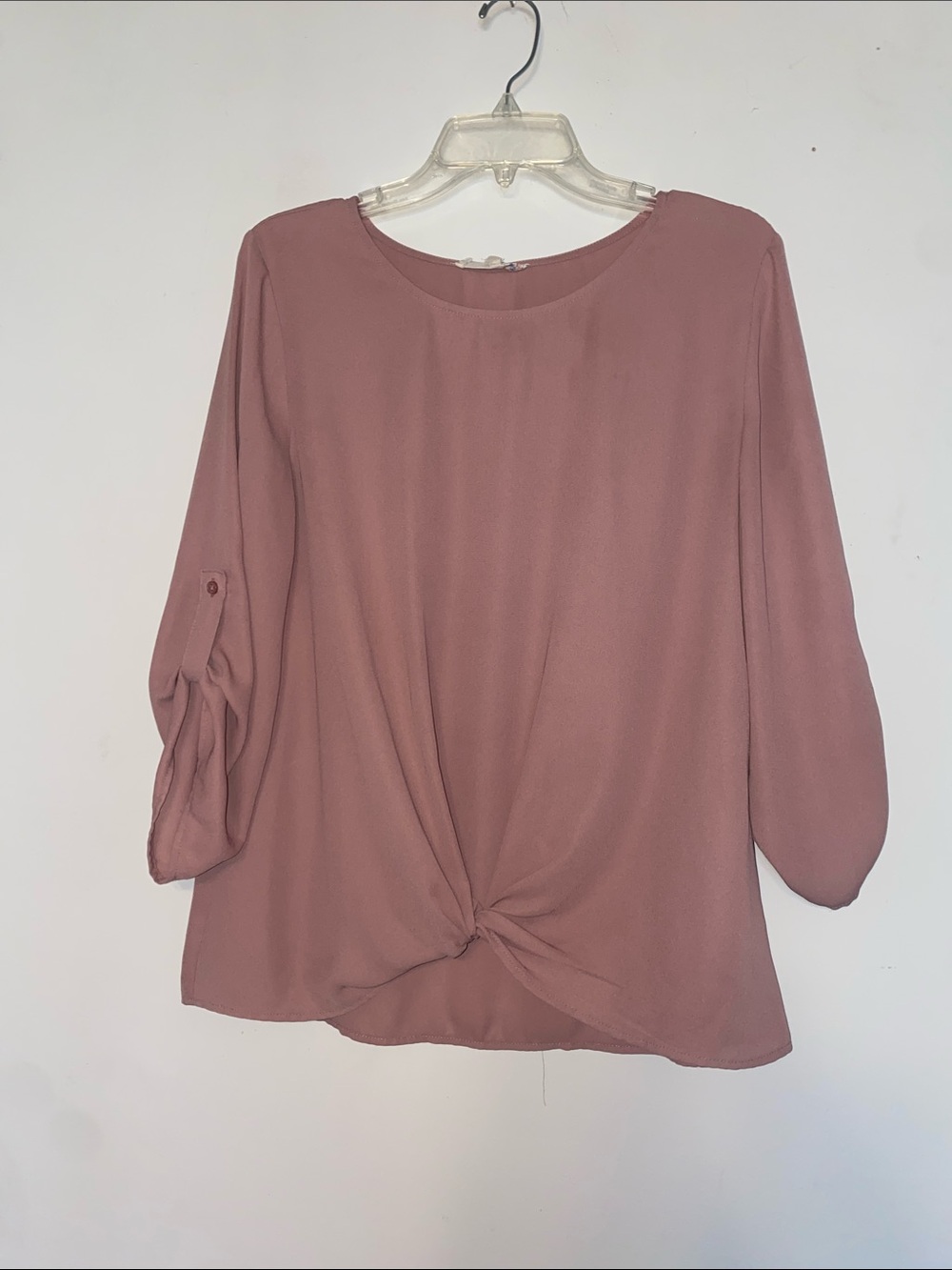 Pink Republic Dusty Rose Twist-Front Blouse
